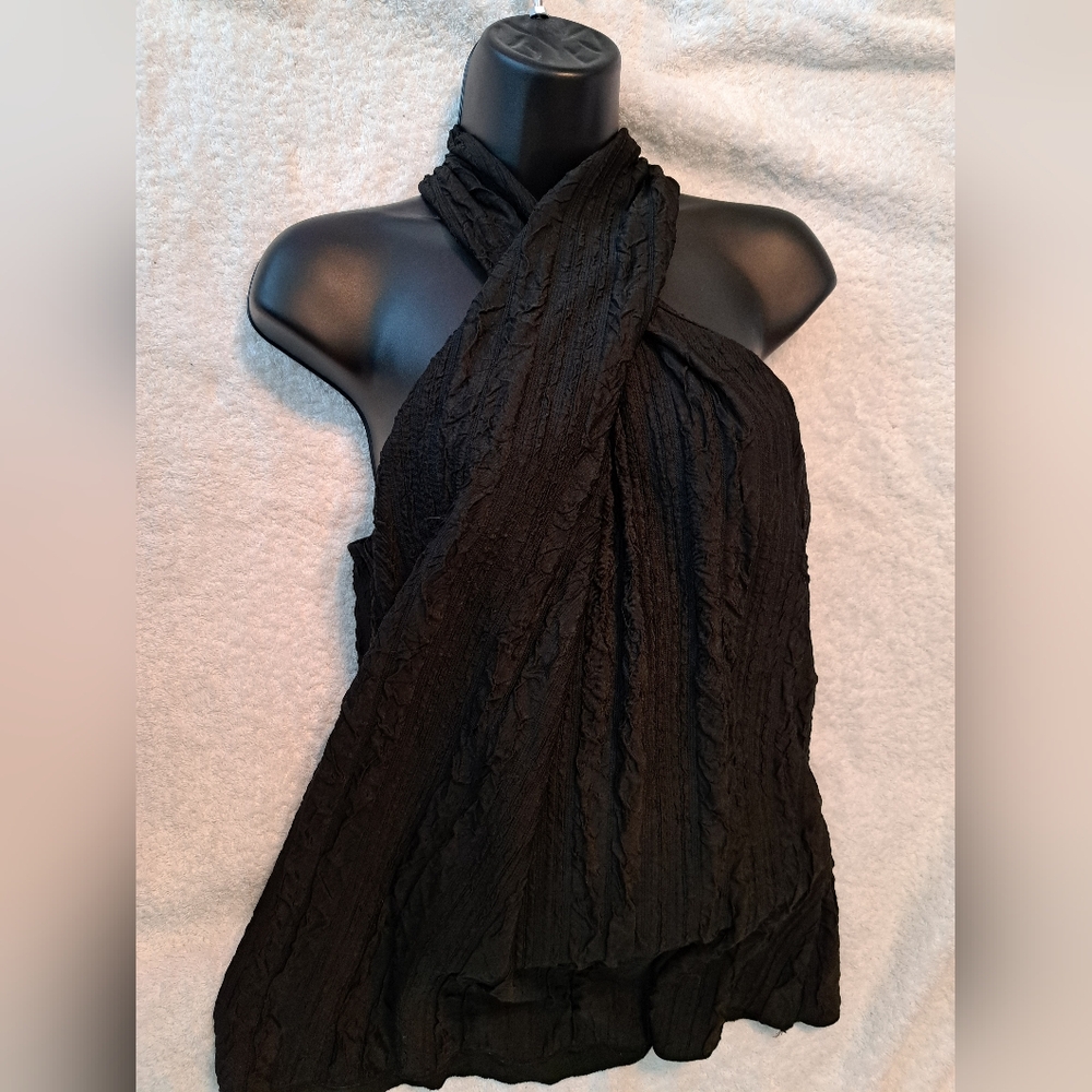 Womens -Criss- Cross, black tank top - Size -M
